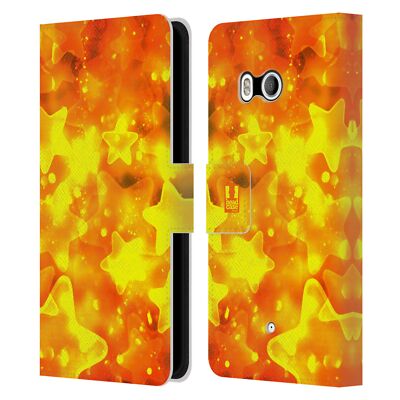 HEAD CASE DESIGNS BOKEH CHRISTMAS EDITION LEATHER BOOK CASE FOR HTC PHONES 1