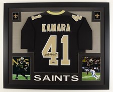 Alvin Kamara Signed New Orleans Saints 35x43 Custom Framed Jersey (Beckett QR)