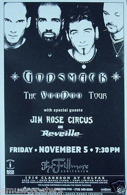希少◎ 1999 GODSMACK Voodoo Tour XL GODSMACK / JIM ROSE CIRCUS 1999 DENVER 
