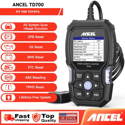 Ancel TD700 OBD2 Scanner All System Car Diagnostic Tool ABS TPMS Fit For Toyota