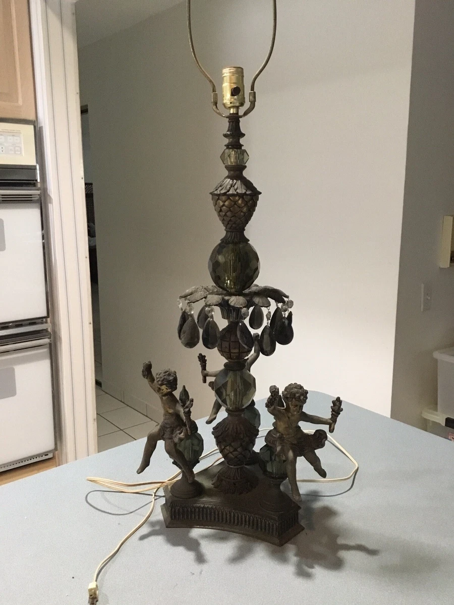 Antique cherub lamp deals
