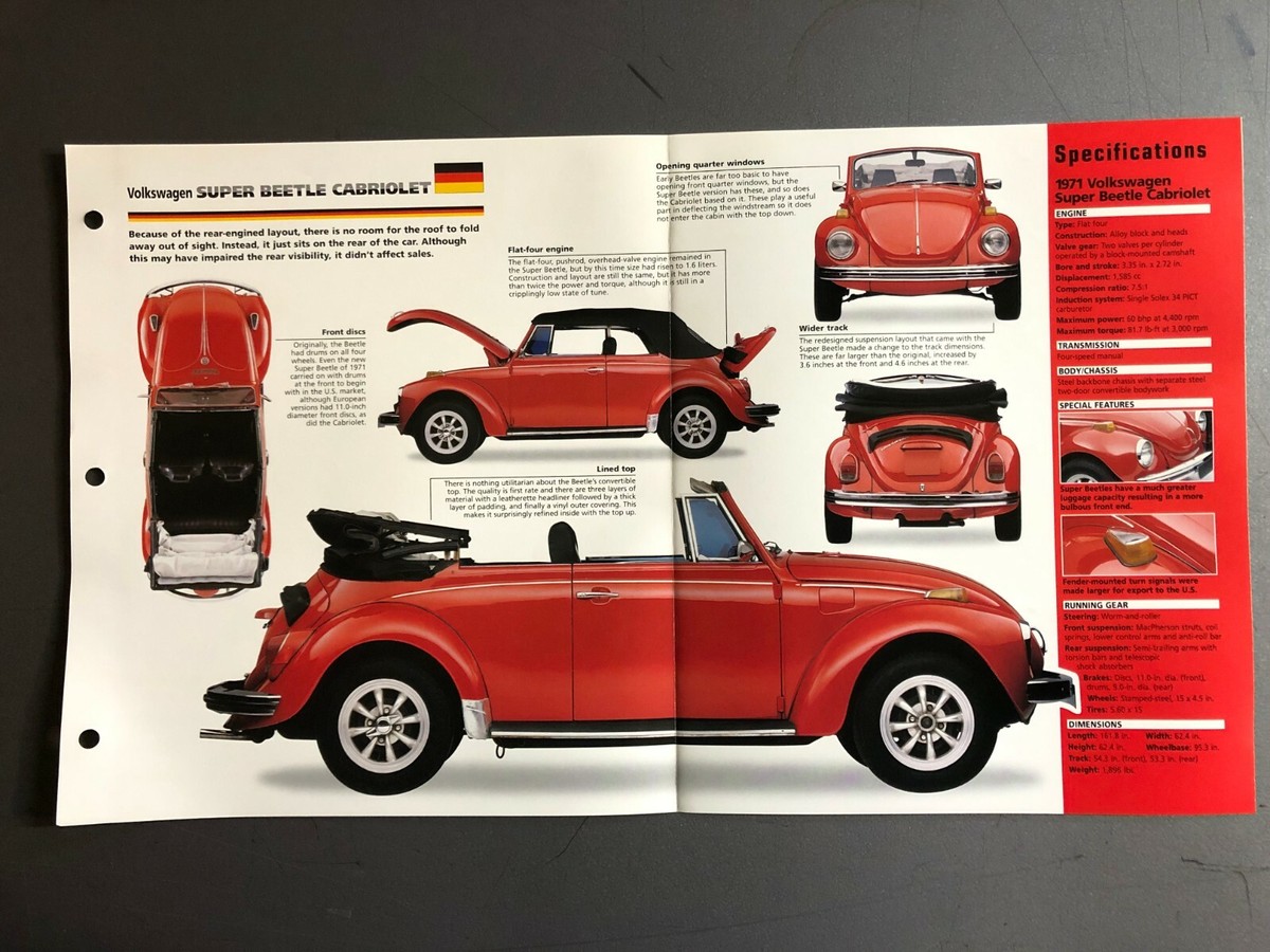 1949 - 1980 VW Volkswagen Super Beetle IMP 