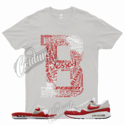 BLESS Shirt to Match Air Max 1 '86 OG Big Bubble University Red Slide Sport Grey