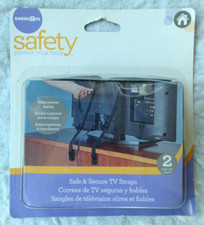 Babies'R'Us TV Safety Straps - Black 2 Pack New Sealed - Baby TV Safety Straps