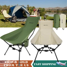 Lightweight Folding High Back Camping Chair Portable Compact for Travel Beach