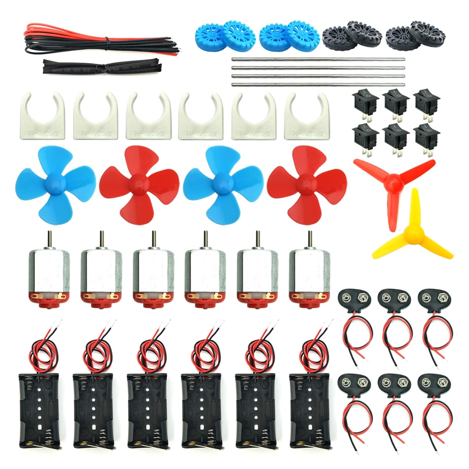 6 Set Mini DC Motors Kit 3V-12V 25000 RPM High-Speed Strong Magnetic
