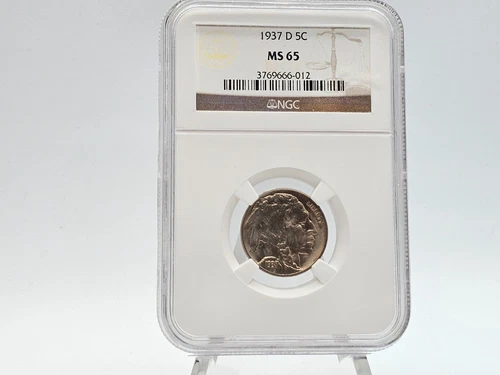 1937-D NGC MS65 U.S. Mint Buffalo Nickel **Stunning** 66-012