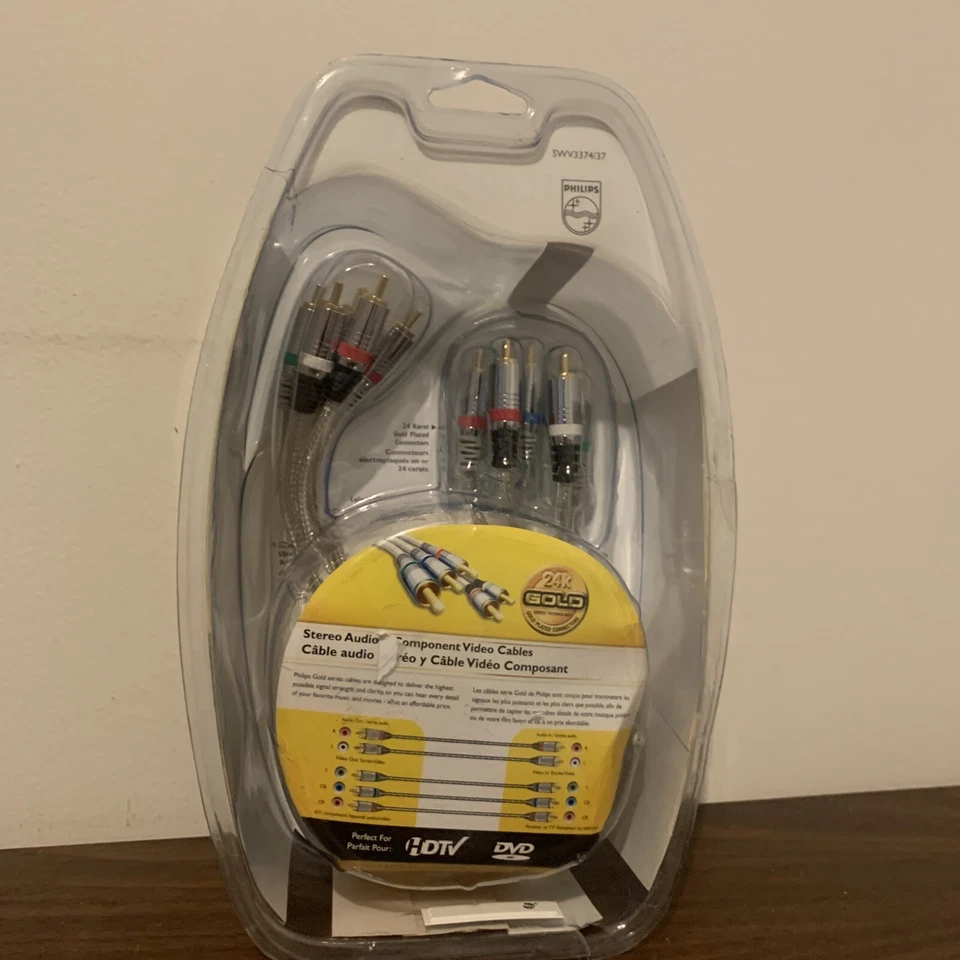 12-футовый компонентный видеокабель Philips + стереоаудио. НОВЫЙ! - Изображение 2 из 2