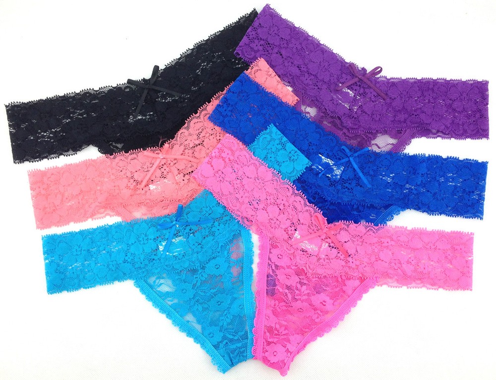 6 Pack Ladies Sexy Lace Thongs Knickers G-string Lingerie UK 8 10 12 14 16 18