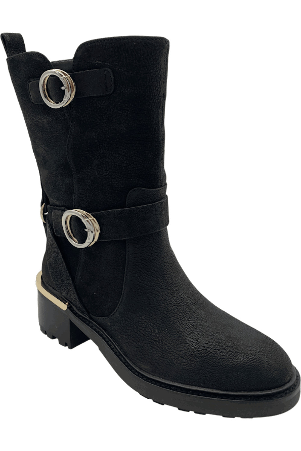 Кожаные мотоботинки Vince Camuto Kerivini черного цвета 9890₽