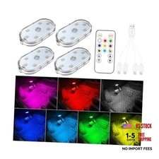 4 PCS Car Led Lights Interior,7 Colors 4 PCS 7 Colored Lights Upgraded Version