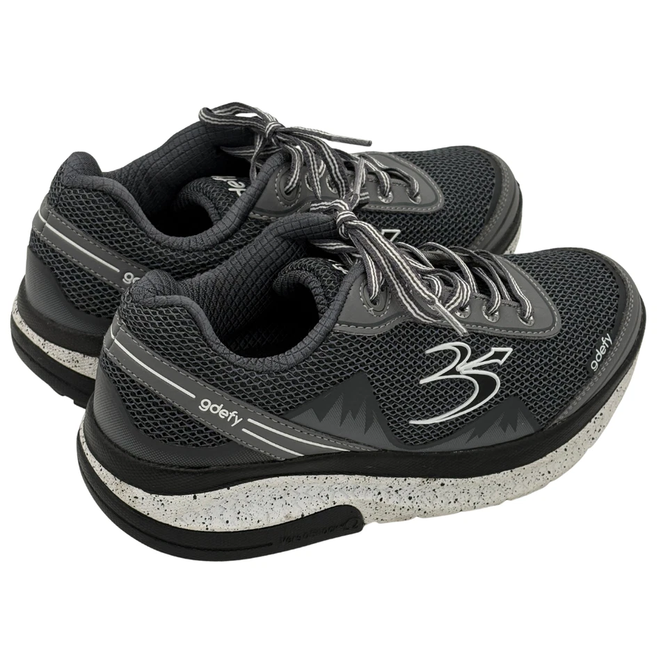 Zapatilla deportiva GDefy Gravity Defyer para mujer 6,5 negra gris Mighty Walk zapatos de ajuste cómodo Foto 3 de 4
