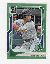 2026 DONRUSS BASEBALL HOLO GREEN 90/199 RATED PROSPECT LUIS PENA BREWERS #125