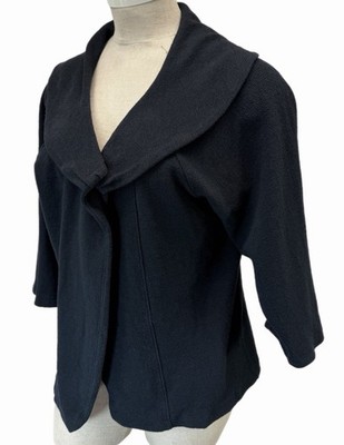 Chalet Black Open Front Jacket Cardigan Knit Shawl Collar USA Plus Size 3X