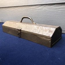 Indestro Select Metal Tool Box Vintage Coffin Style shape Made in U.S.A.