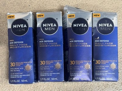 4 Nivea Men Age Defense Daily Face Moisturizer SPF 30 1.7 Oz Exp: 11-2026 NEW