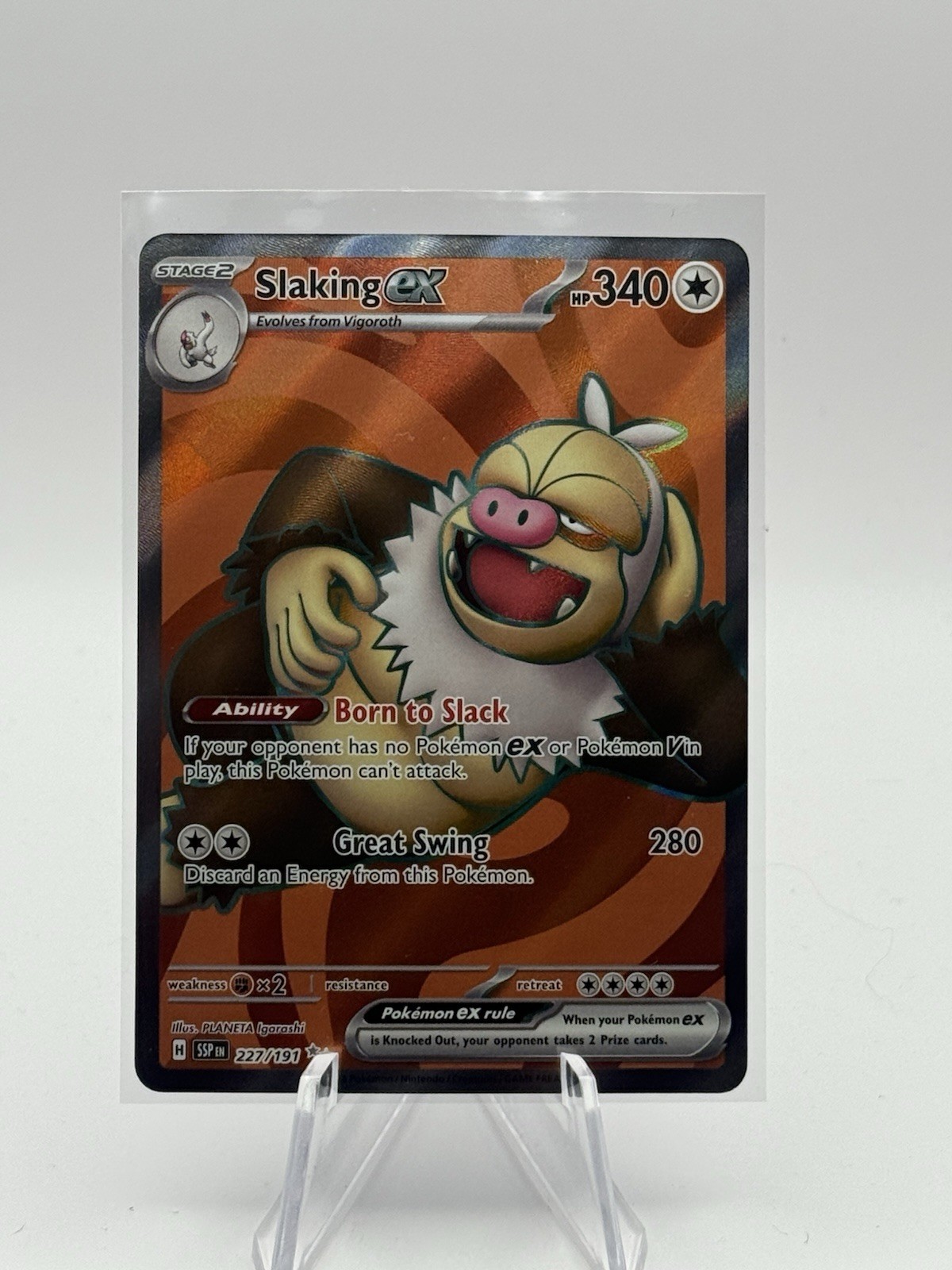 Pokémon TCG Slaking EX 227/191 Surging Sparks Ultra Rare Holo
