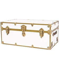 Rhino Storage Trunk Footlocker 32x18x14 With Antique Brass  USA Made