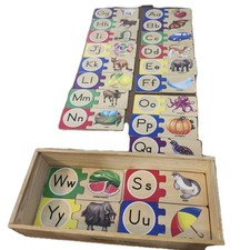 Melissa  Doug A-Z Self-Correcting 52 Piece Wooden Letter Puzzles Unopened