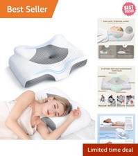 Luxury Adjustable Cervical Pillow - Odorless Memory Foam with Cooling Case 2...