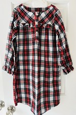 Crewcuts Red and Black Plaid Kids Christmas Pajama Nightgown Size 10