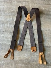 Carhartt Suspenders Brown 2 Wide Leather Button Ends Adjustable Workwear Mens