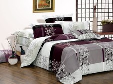 King Size May Print Cotton Bedding Set: 1 Duvet Cover 2 Shams 2 Cases G2856 
