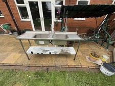 Stainless Steel Double Bowl Kitchen Sink With Shelf