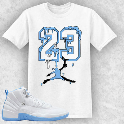 Shirt To Match AIR JD 12 Melo 2025 Tee Drip Dripping 23 BLACK/WHITE