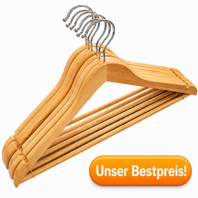 5-200 Holz Kleiderbügel natur ergonomische Holzbügel Holzkleiderbügel Massivholz
