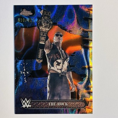 2025 Topps Chrome Cactus Jack WWE The Rock  Blue Sonar /125 WOW  #75 Refractor
