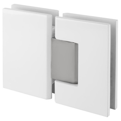 White with Chrome Center Block Junior Geneva 180 Series 180 Degree Glass-to-Glas