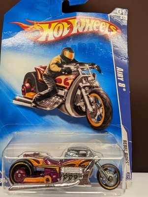 Hot Wheels Airy 8 Motorcycle Rebel Rides 2009 #137/166 Mattel Diecast MOC