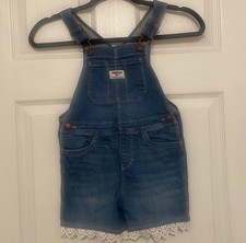 OshKosh B gosh - Girls Overall Shortalls with Lace Detail Size 5T