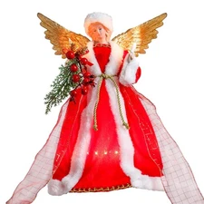 Angel Christmas Tree Topper with Lights, 12 Inch Lighted Angel Xmas Tree Topp...