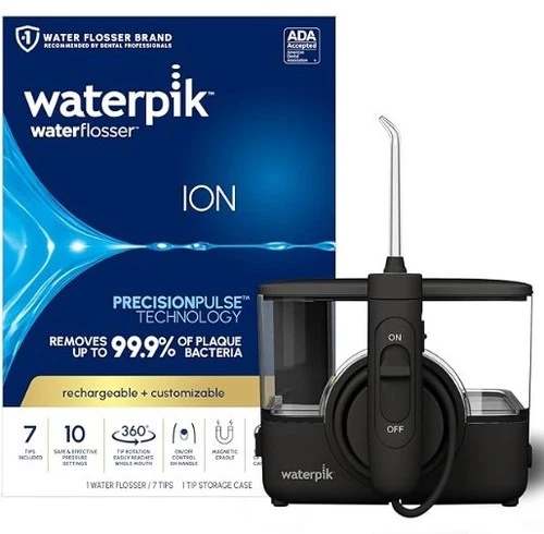 Waterpik ION Professional Rechargeable Portable Water Flosser Black WF-12CD New
