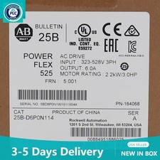 2022 AB 25B-D6P0N114 Powerflex 525 /A PLC AC Drive 2.2kW 3HP 480V AC 25BD6P0N114