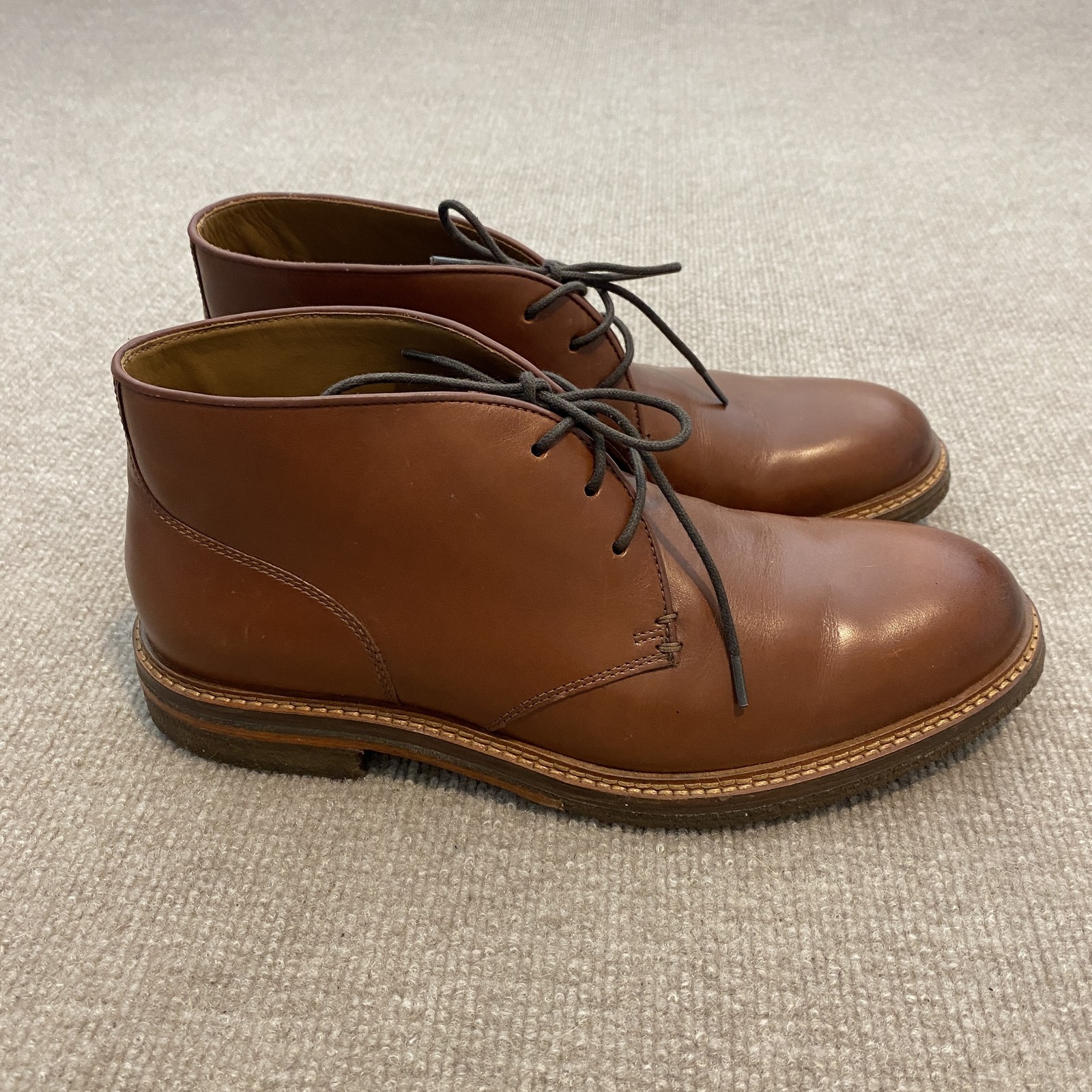 Johnston & Murphy Boots Mens Size 8.5M Brown Leather Chukka Ankle Casual Comfort