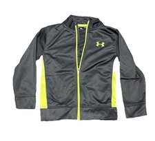 Under Armour Boys 6 Gray/Neon Yellow Zip Jacket With Pockets
