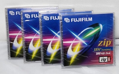 4 FujiFilm Zip 100MB Disk IBM Formatted (Set of 4)   New/Sealed