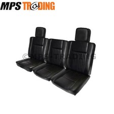 Land Rover Series 2 2a 3 Black Vinyl Deluxe Front Seat Set outers with Headrests