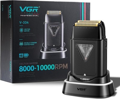 VGR 334 Foil Shaver for Bald Head 10000 RPM with Charging Base
