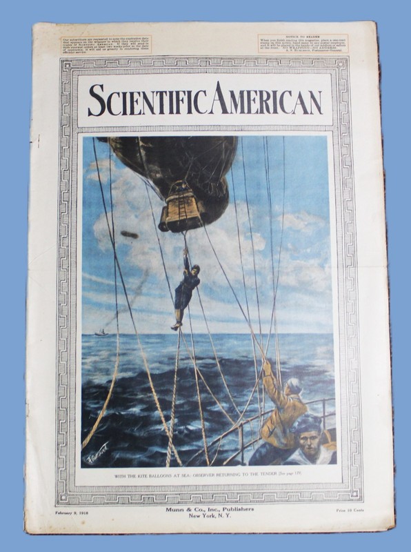 SCIENTIFIC AMERICAN MAGAZINE 9 FEBRUARY 1918 WWI SCIENCE TECHNOLOGY NEWS