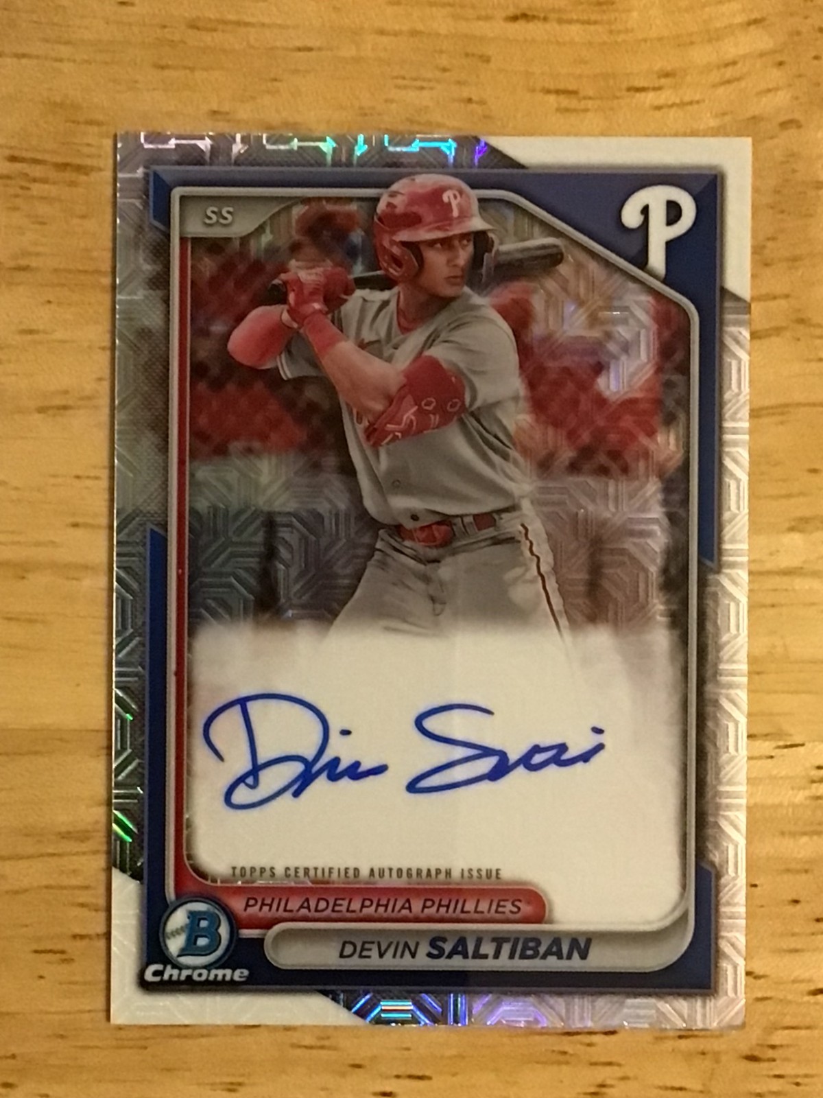 2024 Bowman Chrome Prospect Mega Box Devin Saltiban #BMA-DS Autograph