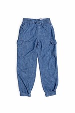 Tommy Hilfiger Boys Blue Chambray Jogger Pants Elastic Waist Size 10