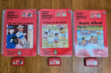 Lot Of 3 - LeapFrog Schoolhouse Books w/ Cartridges - Level 5 Red LeapPad