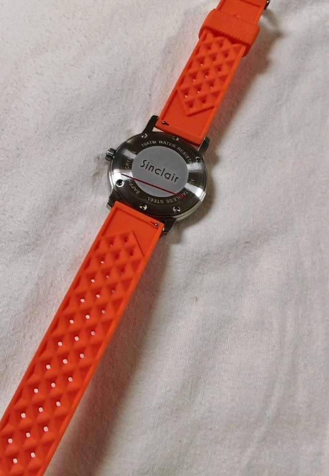 Reloj de cuarzo Sinclair Miyota 2315 - esfera azul + correa de silicona naranja y rollo de viaje Foto 3 de 4