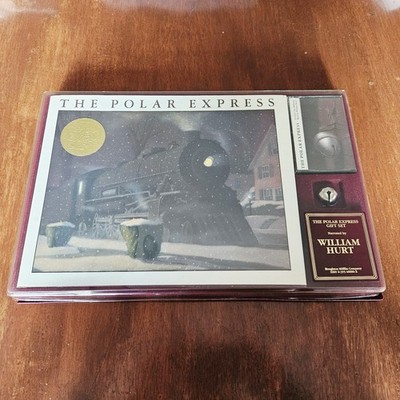 The Polar Express Gift Set 1985  Book, Cassette Tape and Jingle Bell   Rare NIB