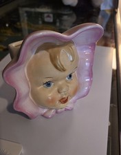 Baby Girl Ceramic Planter, Napco MCM Vintange Retro Babys Room Kids