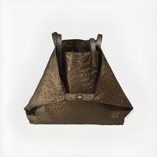 Akris Ai Medium Tote Genuine Ostrich Metallic Bronze *Rare* - $9k USD Retail